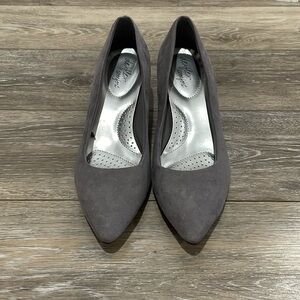Gray Faux-suede Heels - Size 9